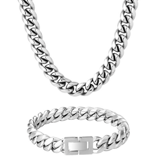 Classic High-Polish Miami Cuban Link Set