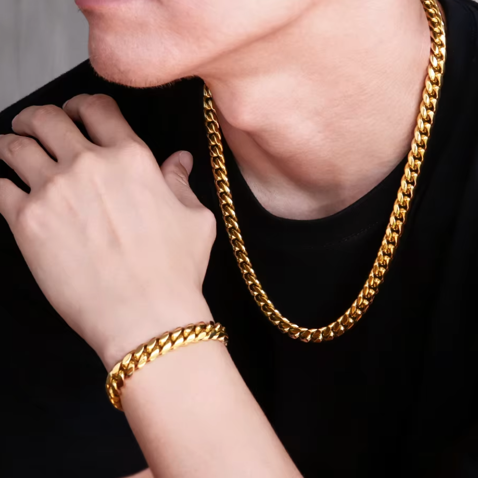 Classic High-Polish Miami Cuban Link Set