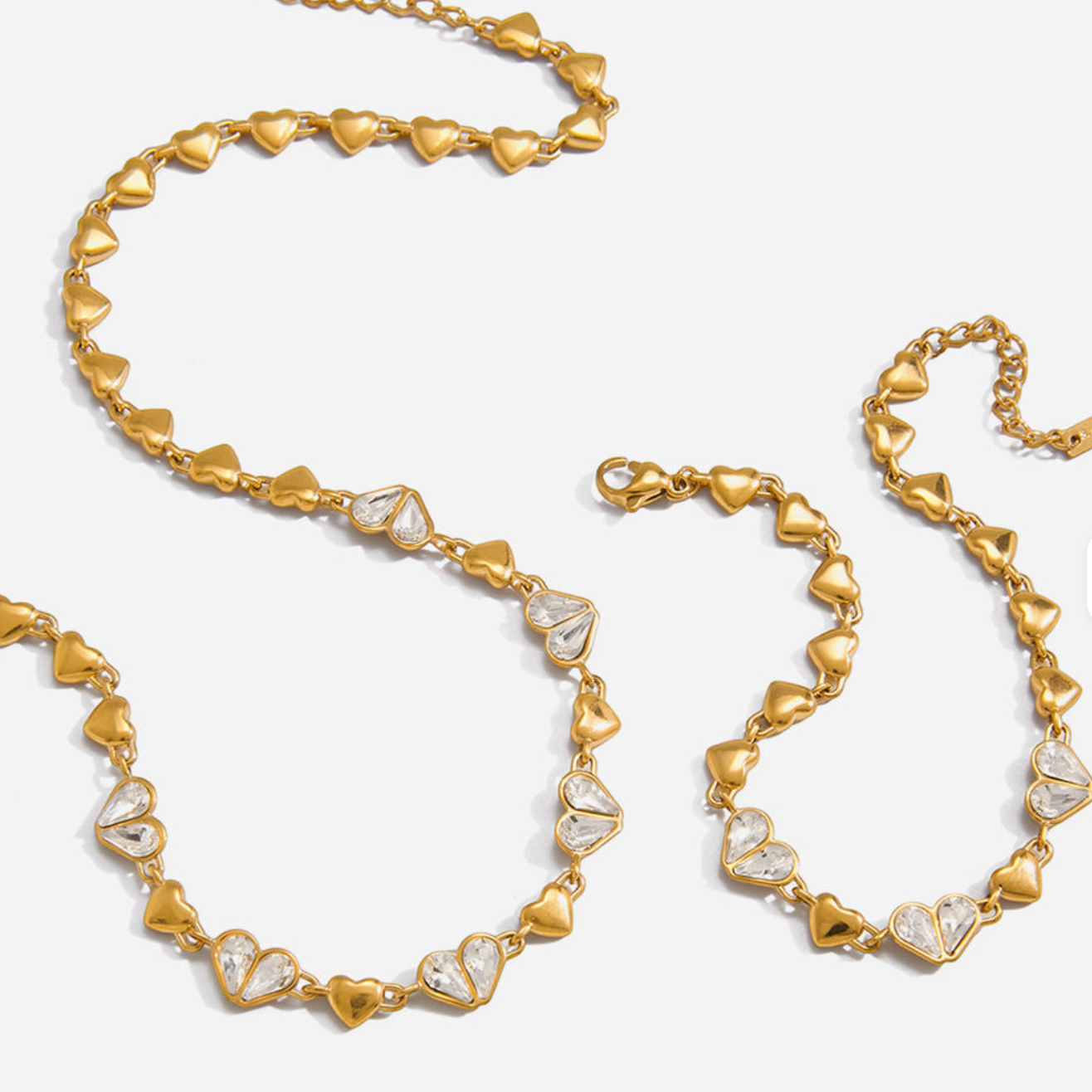 Amour Crystal Heart Choker Set