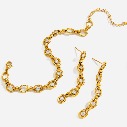 Luminary Bezel-Set Drop Chain Set